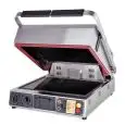 Elektro-Kontaktgrill glatt - Glaskeramik - MOD. PF2095 - glatte Bratfläche: 40X30 cm - Leistung: 2000 W - einphasiger Anschluss 230V 50/60 Hz - Produktmaße (B x T x H): 50 x 54 x 25/63 - CE Kennzeichnung