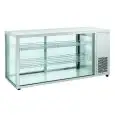 Tischkühlvitrine snack – Mod RC 980 – Temperatur 0 °C/+12 °C – 2 Regale – hintere Schiebetüren – Maße cm B 144 x T 52,4 x H 73,5