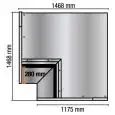 Neutrales Display  90° AA Ecke (offen) mit Selbstverglasung