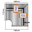 Neutrales Display  90° AC Ecke (offen) mit Selbstverglasung