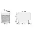 Seitenkoffer für Theken der Serie MR 9.5 mit geradem und Selbstglas - Thermogeformte und isolierte Schultern (Dicke 40 mm) - Edelstahlplatte - Offenes Fach - Abmessungen cm L 78 x P 117,5 x H 85