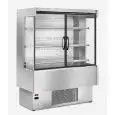 SELF-SERVICE REFRIGERATED WALL DISPLAY - VENTILATED - TEMPERATURE °C +4/+6 - MOD. SILVER SC - HINGED DOORS - AISI 304 STAINLESS STEEL STRUCTURE - THREE TILTING SHELVES