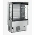 SELF-SERVICE REFRIGERATED WALL DISPLAY - VENTILATED - TEMPERATURE °C +4/+6 - MOD. SILVER SC - SLIDING DOORS - AISI 304 STAINLESS STEEL STRUCTURE - THREE TILTING SHELVES