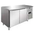 Tiefkühltisch - Edelstahl AISI 304 - Umluftkühlung - Mod SNACK 2100 TNF - 2 Türen - Nutzvolumen: 260,3 Liter - Temperaturberereich: -2°/+8°C - Produktmaße (B x T x H): 136 x 60 x 86