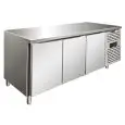 Tiefkühltisch - Edelstahl AISI 304 - Umluftkühlung - Mod SNACK 3100 TNF - 3 Türen - Nutzvolumen: 386 Liter - Temperaturberereich: -2°/+8°C - Produktmaße (B x T x H): 179,5 x 60 x 86
