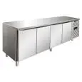 Tiefkühltisch - Edelstahl AISI 304 - Umluftkühlung - Mod SNACK 4100 BTF - 4 Türen - Nutzvolumen: 511 Liter - Temperaturberereich: -18°/-22°C - Produktmaße (B x T x H): 223 x 60 x 86