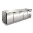 Tiefkühltisch - Edelstahl AISI 304 - BELÜFTET - Mod UOCEM4100BT - 4 TÜREN - KAPAZITÄT 511 Liter - TEMPERATUR -10°/-20°C - Produktmaße (BxTxH) cm 223 x 60 x 86 - CE-Norm