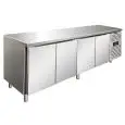 Tiefkühltisch - Edelstahl AISI 304 - Umluftkühlung - Mod SNACK 4100 TNF - 4 Türen - Nutzvolumen: 511 Liter - Temperaturberereich: -2°/+8°C - Produktmaße (B x T x H): 223 x 60 x 86