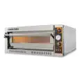 ELEKTRO-PIZZAOFEN - Mod. TECMASTER 6  - 1 Backkammer - Backebene oder Decke und Boden aus feuerfestem Material - geringer Stromverbrauch - Backkammermaße in cm (BxTxH): 72 x 108 x 14 - 6 Pizzen (Ø cm 36) - 2 Pizzableche 60x40cm - Leistung: 9 Kw - dreiphas