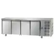 KÜHLTISCH AUS EDELSTAHL AISI 304- FÜR KONDITOREIEN - BACKFORMEN 60x40 cm - UMLUFTKÜHLUNG - Mod. UQ04M - 4 TÜREN - TEMPERATUR 0°/+10°C - Abmessungen in cm (B x T x H): 270 x 80 x 85/92 -CE-Kennzeichnung