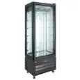 VERTIKALE KÜHLVITRINE AUS EDELSTAHL - GLAS AN 4 SEITEN - Mod VIC 65 PHP - Belüftet - Fassungsvermögen Lt 248 - Temperatur -18°/-21°C - Produktmaße (BxTxH) cm 65 x 59,5 x 195 - CE-Norm