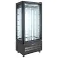VERTIKALE KÜHLVITRINE AUS EDELSTAHL - GLAS AN 4 SEITEN - Mod VIC 85 PHP - BELÜFTET - FASSUNGSVERMÖGEN 340 L - TEMPERATUR -18°/-21°C - PRODUKTMAßE (BxTxH) cm 85 x 59,5 x 195 - CE-NORM
