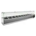 KÜHLVITRINE FÜR ZUTATEN AUS EDESTAHL - STATISCHE KÜHLUNG - Mod RI Series 330 - GN 1/4 (26,5 x 16,2 cm ) - MIT FLACHGLAS (VERWENDBAR AUCH OHNE GLAS) - TEMPERATUR: +2°/+8°C