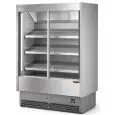 WANDKÜHLREGAL MIT SCHIEBETÜREN - MOD. VULCANO VS 80 FV INOX - FÜR OBST UND GEMÜSE - SCHIEBEFENSTER- GERINGER ENERGIEVERBRAUCH - UMLUFTKÜHLUNG - TEMPERATURBEREICH: °C +6/+8 - SELF SERVICE