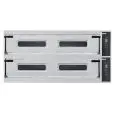 ELEKTRO-PIZZAOFEN - DIGITALE BEDIENUNG - Mod. TRAYS 99/D - 2 Backkammern - Backfläche oder  gesamte Kammer aus feuerfestem Material - Backkammermaße in cm (BxTxH): 123 x 108 x 17,5 - Pizzen 9+9 (Ø cm 35)/5+5 Backbleche 60x40 cm - Leistung 30,6 Kw - CE-Nor