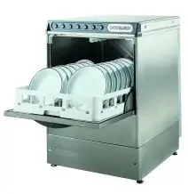 Geschirrspülmaschine - professionelle Ausführung - Edelstahl AISI 304 18/10 - Mod. ELITE 503ABS - mit Laugenpumpe - ABS System hält Druck, Wassermenge und Temperatur konstant - Dreiphasenanschluss - max. Einschubhöhe: 32 cm - Korbmaße (B x T): 50 x 50 cm 
